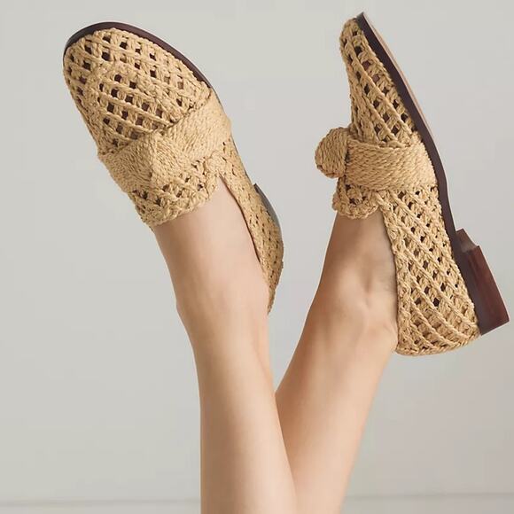 Bibi Lou x Anthropologie Posey Woven Raffia Loafers - Picture 2 of 10